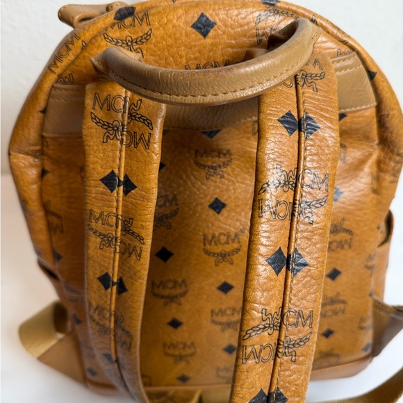 MCM Brown Backpack with Gold and Silver Studs - Picture 7 of 10